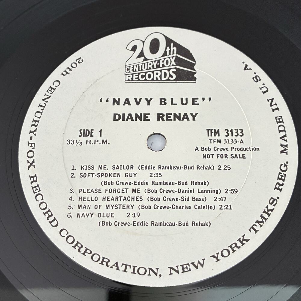 Diane Renay Navy Blue Vinyl LP 1964 20th Century Fox Records TFM 3133 Promo Mono - Picture 3 of 7